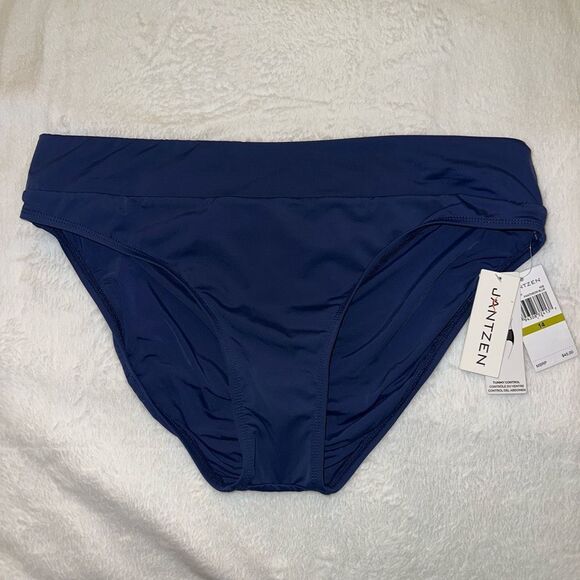 Jantzen Women’s Navy Blue Tummy Control Swim Bottoms Size 14 NWT - Picture 1 of 7